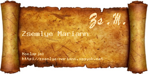 Zsemlye Mariann névjegykártya